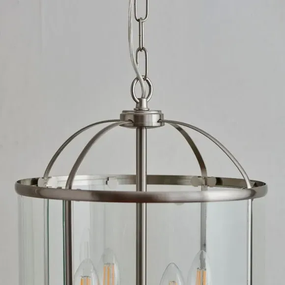 4-Light Pendant Light - Silver, Glass