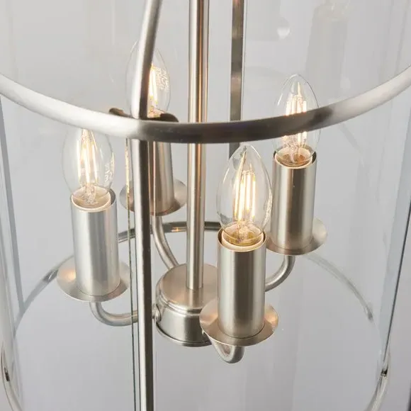 4-Light Pendant Light - Silver, Glass