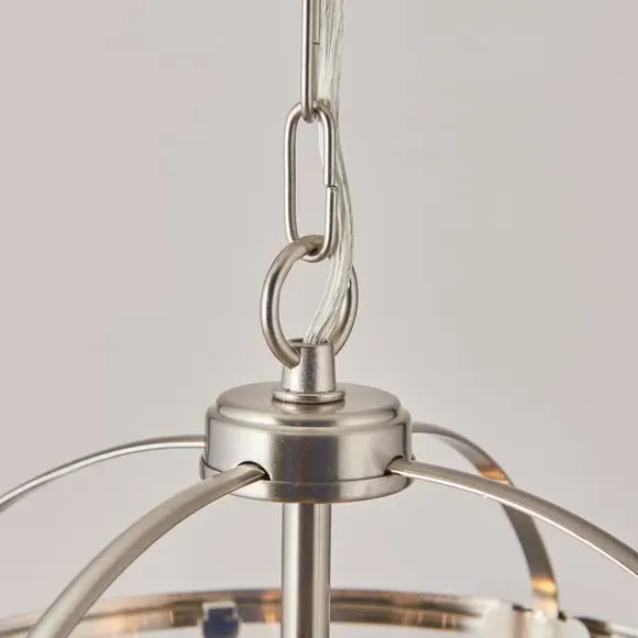 4-Light Pendant Light - Silver, Glass