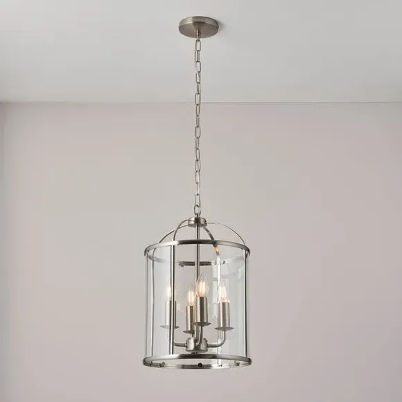 4-Light Pendant Light - Silver, Glass image