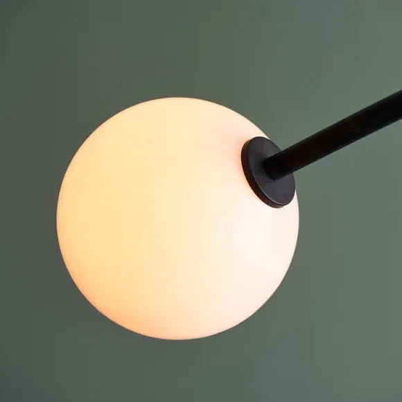 4-Light Semi Flush Ceiling Light - Black, Metal