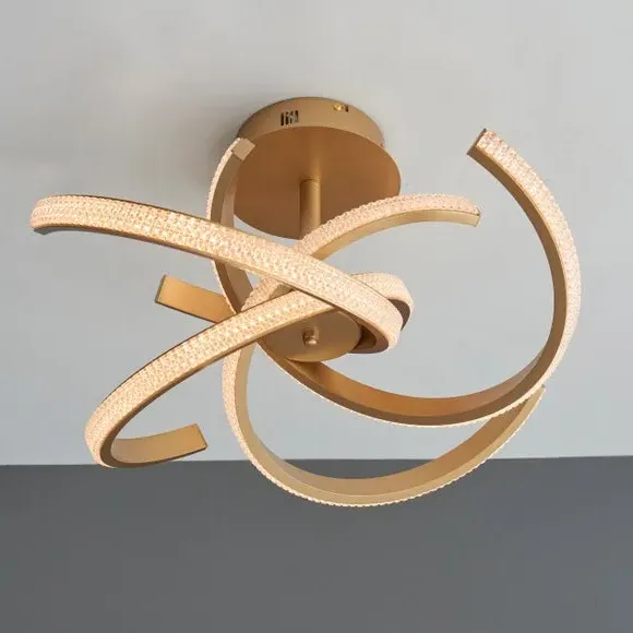 4-Light Semi Flush Ceiling Light - Gold