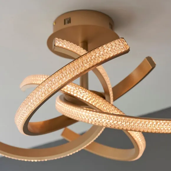 4-Light Semi Flush Ceiling Light - Gold