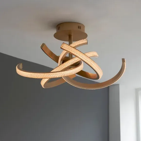 4-Light Semi Flush Ceiling Light - Gold image