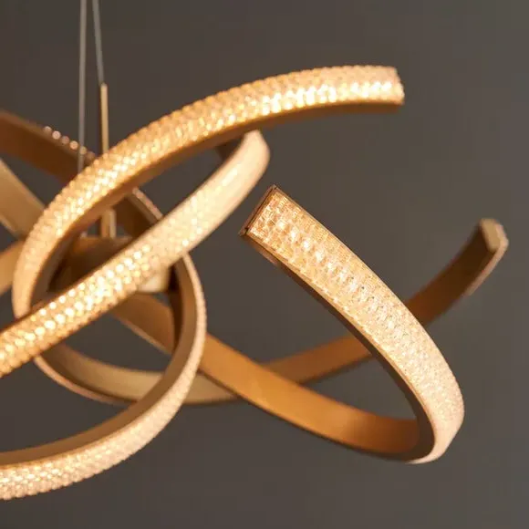4-Light Spiral Ceiling Light - Gold, Metal