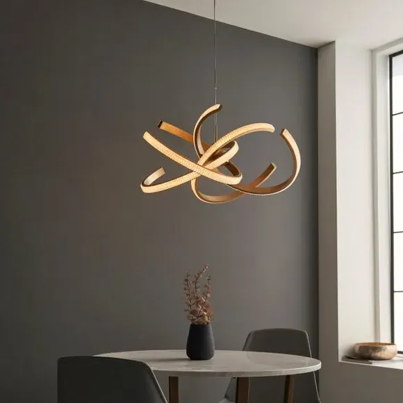4-Light Spiral Ceiling Light - Gold, Metal image
