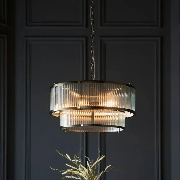 5-Light Adjustable Chandelier - Gold, Metal image