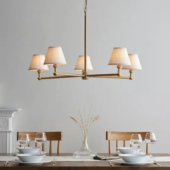 5-Light Adjustable Pendant Light - Gold, Brass image