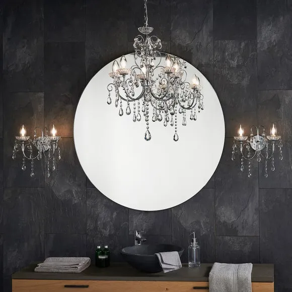 5-Light Bathroom Chandelier - Chrome, Crystal
