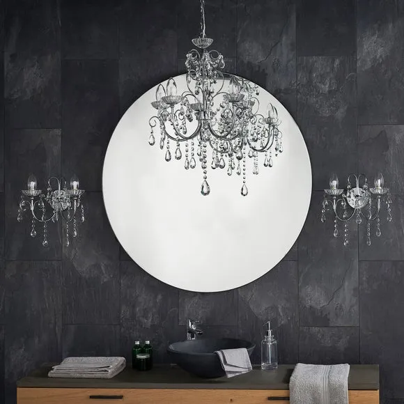 5-Light Bathroom Chandelier - Chrome, Crystal
