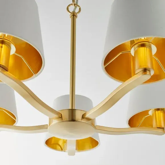 5-Light Ceiling Light Traditional - Gold, Metal