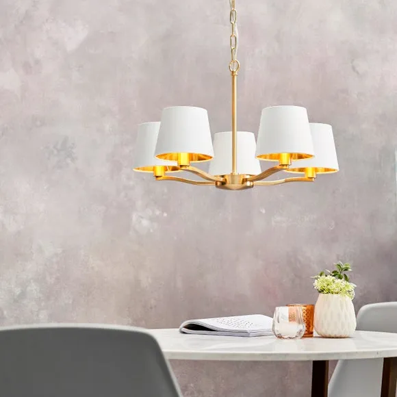 5-Light Ceiling Light Traditional - Gold, Metal