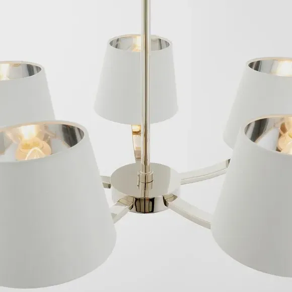 5-Light Ceiling Light Traditional - Nickel, Metal