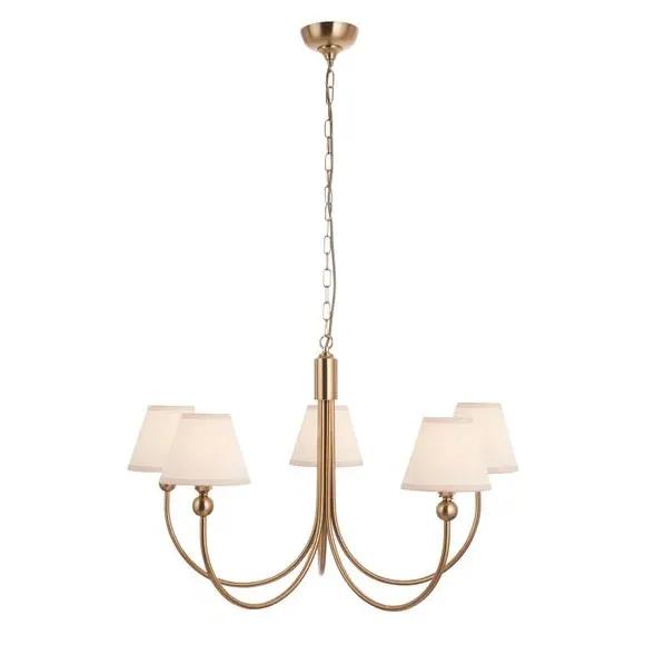 5-Light Curve Pendant Light - Gold, Brass