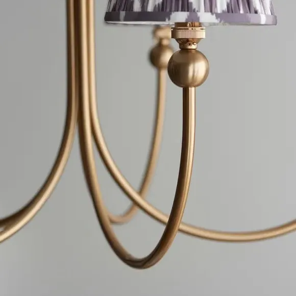 5-Light Curve Pendant Light - Grey, Brass