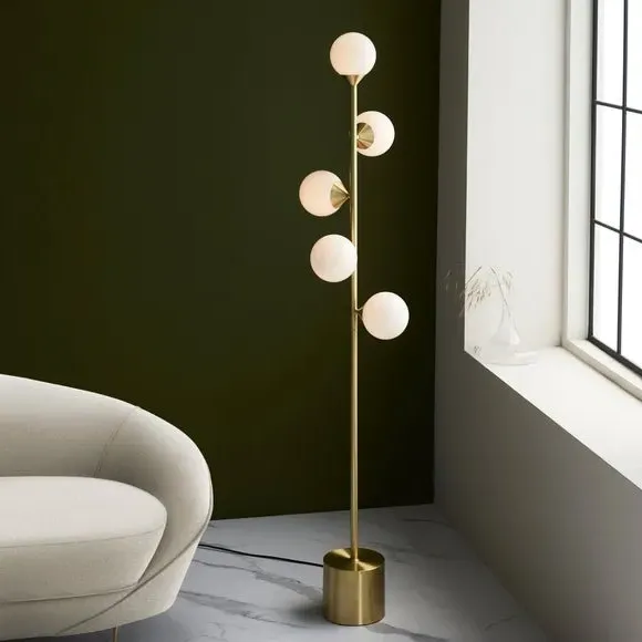 5 Light Floor Lamp Linear Design - Gold image