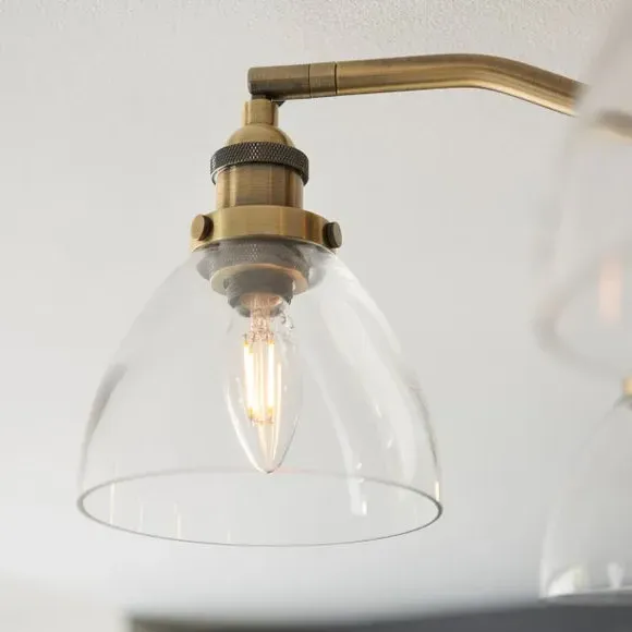 5-Light Semi Flush Ceiling Light - Gold, Metal