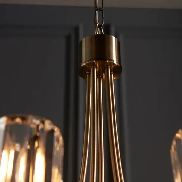 5-Light Traditional Chandelier - Gold, Glass