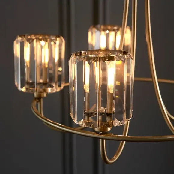 5-Light Traditional Chandelier - Gold, Glass