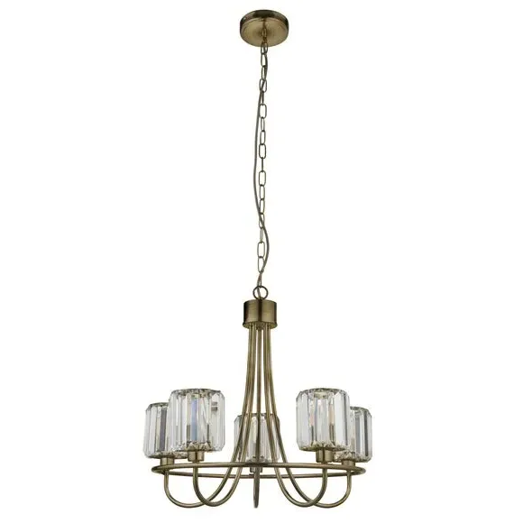 5-Light Traditional Chandelier - Gold, Glass