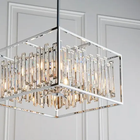 6-Light Ceiling Light with Crystals - Chrome