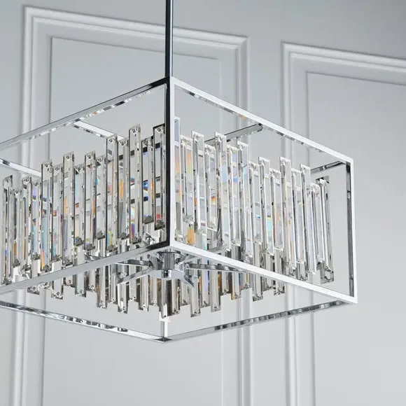 6-Light Ceiling Light with Crystals - Chrome