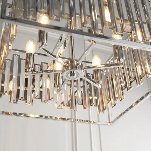 6-Light Ceiling Light with Crystals - Chrome