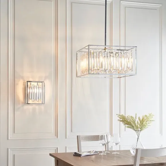 6-Light Ceiling Light with Crystals - Chrome
