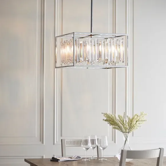 6-Light Ceiling Light with Crystals - Chrome image
