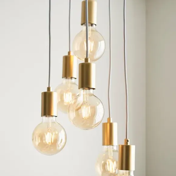 6 Light Cluster Ceiling Light - Gold, Metal