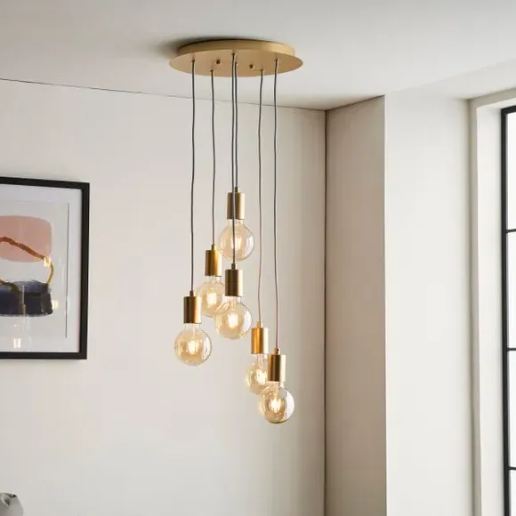6 Light Cluster Ceiling Light - Gold, Metal image