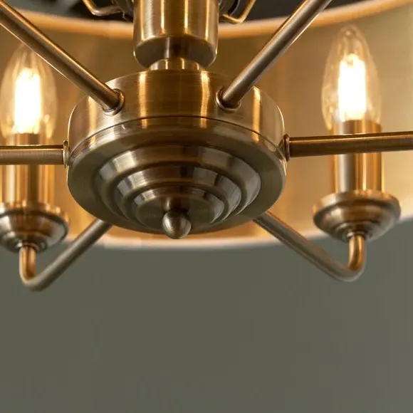 6-Light Pendant Light Adjustable - White, Linen