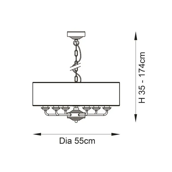 6-Light Pendant Light Adjustable - White, Linen