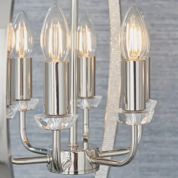 6 Light Pendant Light - Clear, Crystal