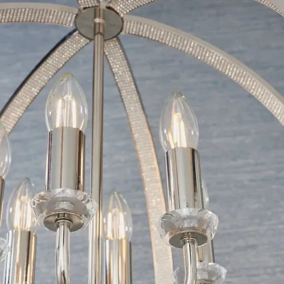6 Light Pendant Light - Clear, Crystal