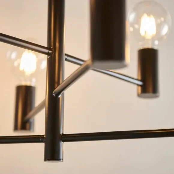 6-Light Semi Flush Ceiling Light - Black