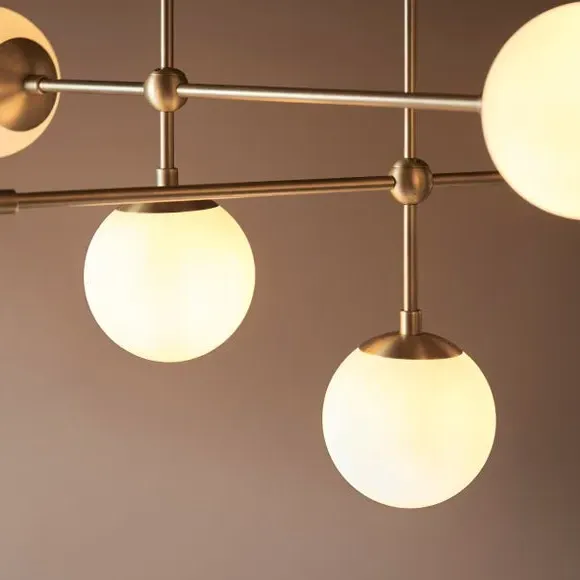 6-Light Semi Flush Ceiling Light - Brass, Metal