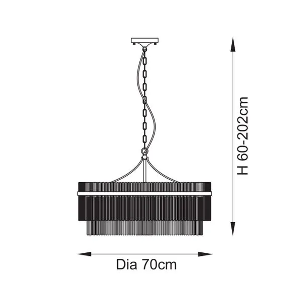 7-Light Chandelier Height Adjustable - Gold, Brass