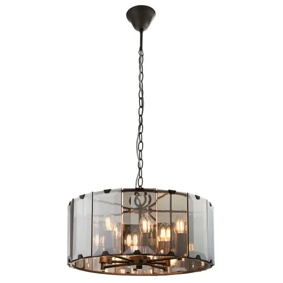 8-Light Adjustable Pendant Light - Grey, Steel