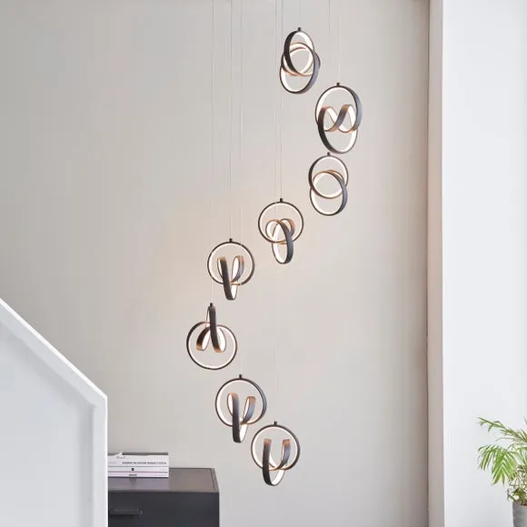 8 Light Cluster Ceiling Light - Black, Metal