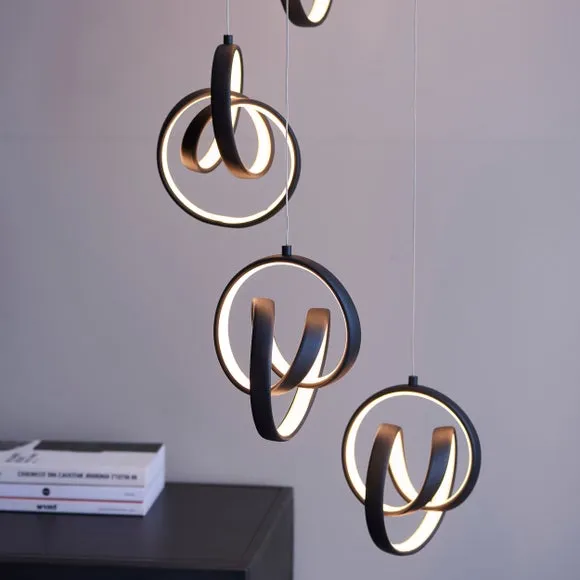 8 Light Cluster Ceiling Light - Black, Metal