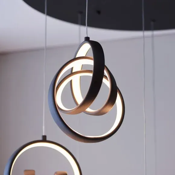 8 Light Cluster Ceiling Light - Black, Metal