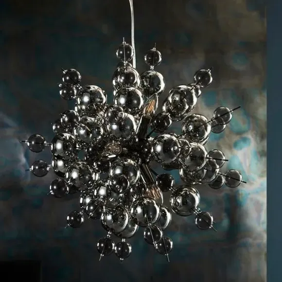9 Light Ceiling Light Starburst - Black, Chrome