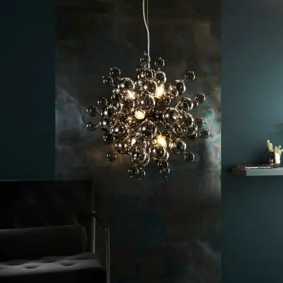 9 Light Ceiling Light Starburst - Black, Chrome