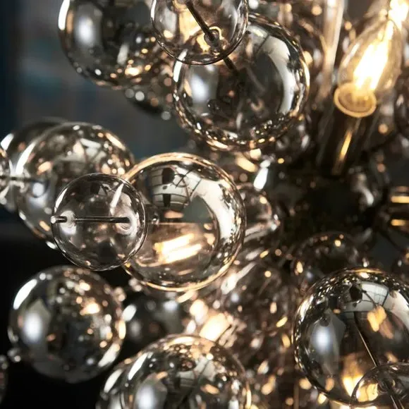 9 Light Ceiling Light Starburst - Black, Chrome