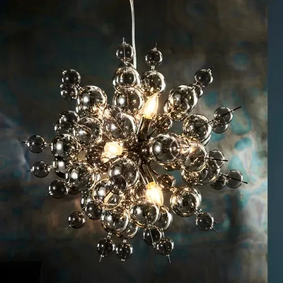 9 Light Ceiling Light Starburst - Black, Chrome image