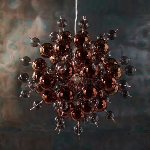 9 Light Ceiling Light Starburst - Copper, Chrome