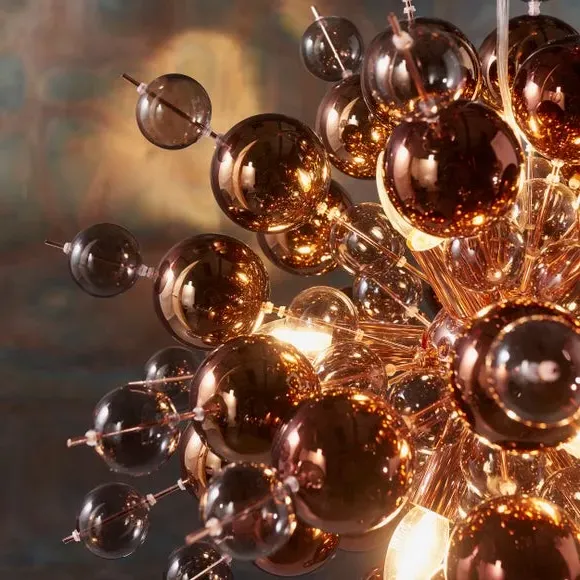 9 Light Ceiling Light Starburst - Copper, Chrome