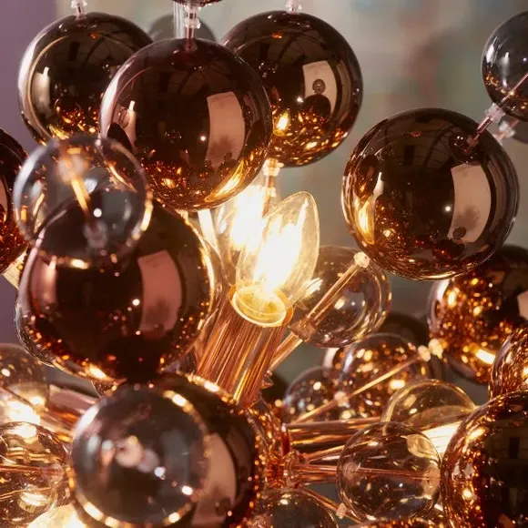 9 Light Ceiling Light Starburst - Copper, Chrome