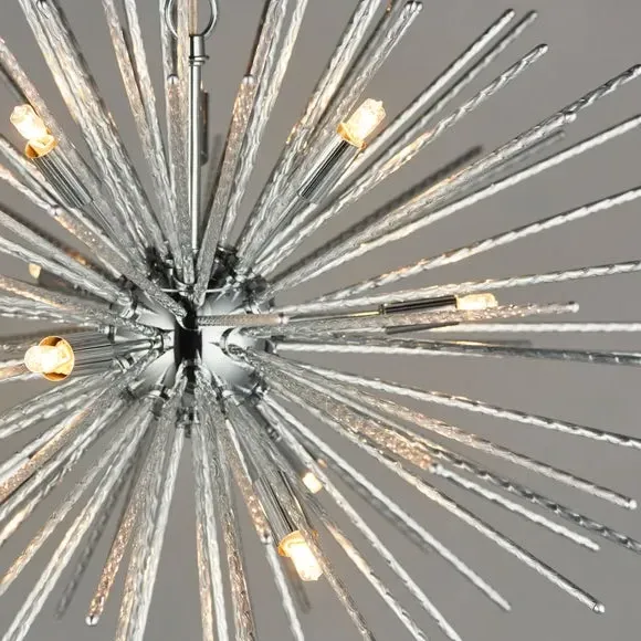9 Light Sputnik Chandelier - Chrome, Metal